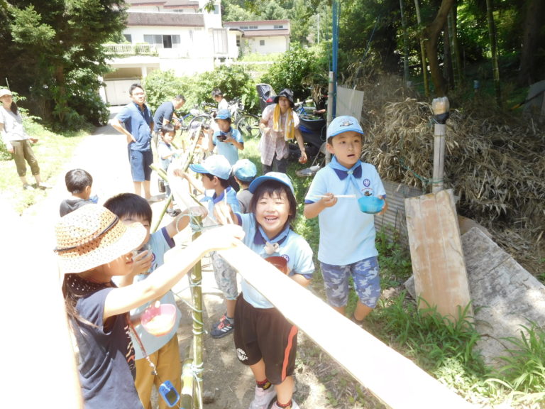 2018年7月1日　ビーバー隊の流しそうめん