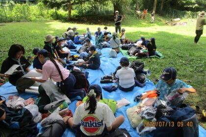 2025年7月13日　カブ隊の暑いキャンプ準備、夏キャンプの荷物点検（パッキング練習）
