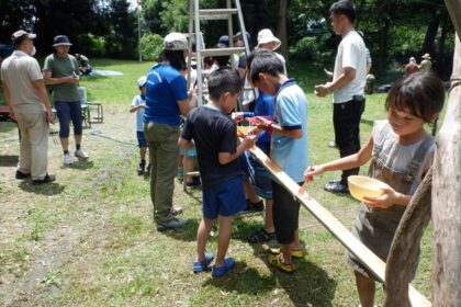 2025年7月13日　ビーバー隊のマス掴み取り＆流しそうめん！